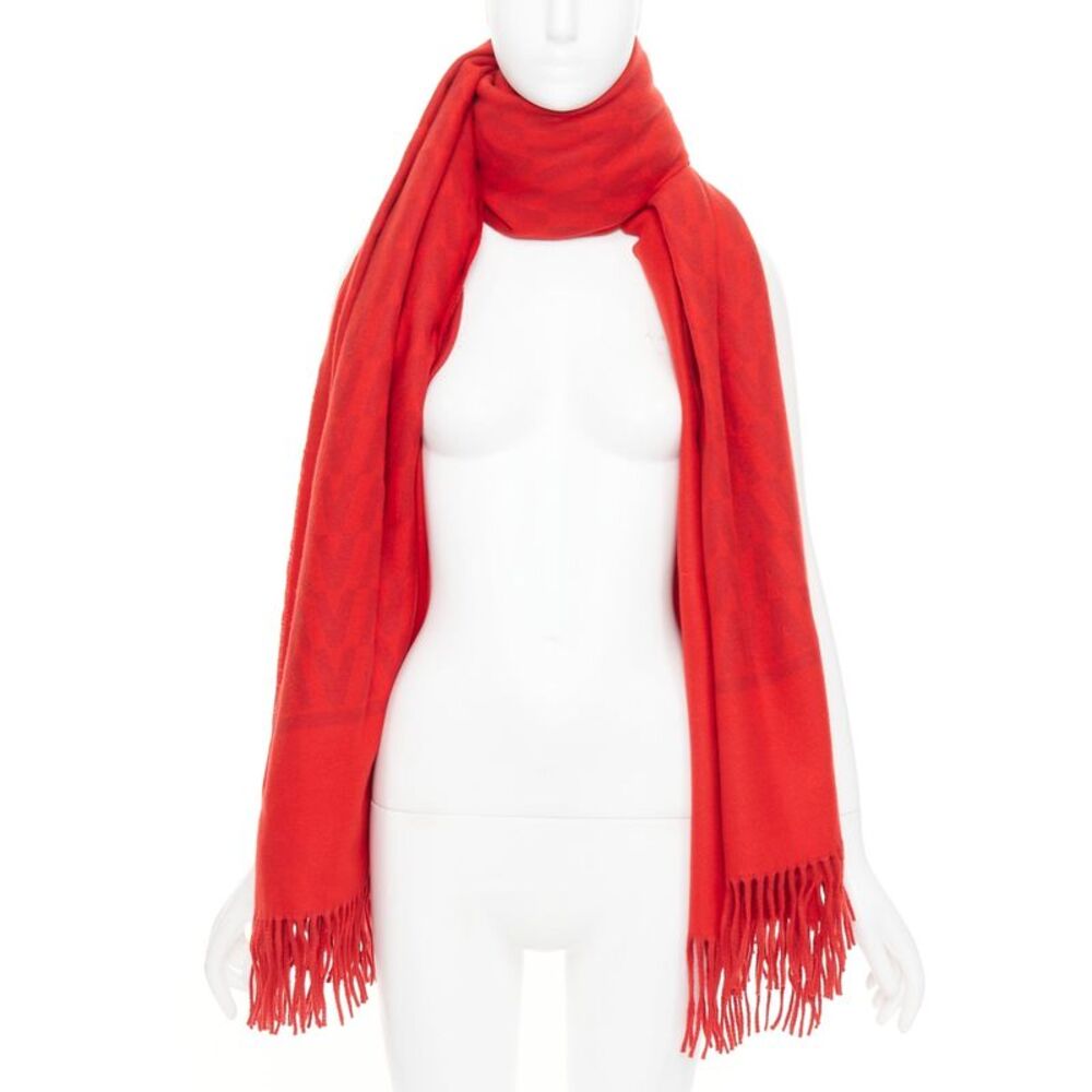 Valentino Vlogo Fringed Cashmere Blanket Scarf